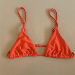Orange triangle bikini top